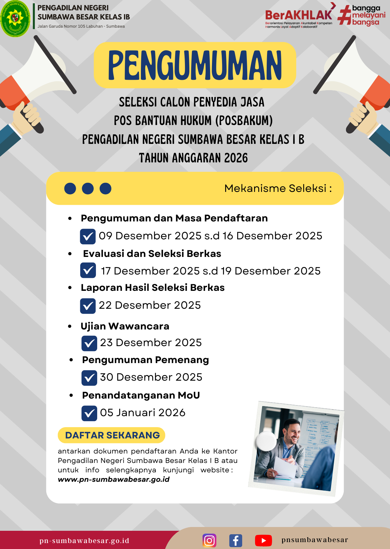 Pengumuman Seleksi Posbakum 2026